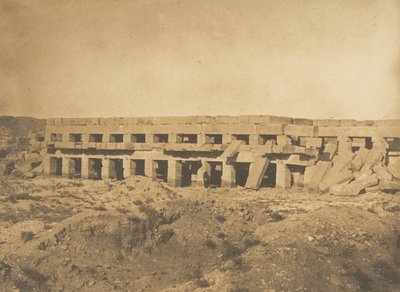 متنزه تحتمس الثالث - آخر صالات عرض قصر الكرنك طيبة ، 1849-50. بواسطة ماكسيم دو كامب