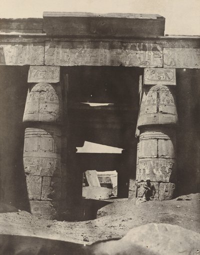 طيبة: الكرنك ، رواق معبد خونس ، 1850. بواسطة ماكسيم دو كامب