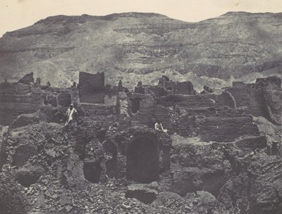 طيبة. مدينة حبو. أطلال بلدة بابا 1850. بواسطة ماكسيم دو كامب