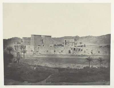 منظر مأخوذ من جزيرة Beghé ، النظر إلى الغرب ، Philoe ، النوبة ، 184951 ، طُبع عام 1852. بواسطة ماكسيم دو كامب