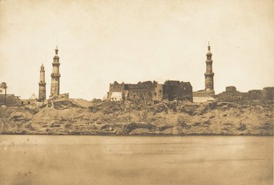 منظر لجرجه والساحل تمت إزالته بواسطة فيضان النيل ، ١٨٤٩-١٨٥٠. بواسطة ماكسيم دو كامب