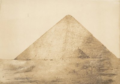منظر لهرم خوفو العظيم مأخوذ من الزاوية SE ، ديسمبر ١٨٤٩. بواسطة ماكسيم دو كامب