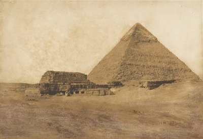 منظر للهرم الثاني ، مأخوذ من الجنوب الشرقي ، ديسمبر ١٨٤٩. بواسطة ماكسيم دو كامب