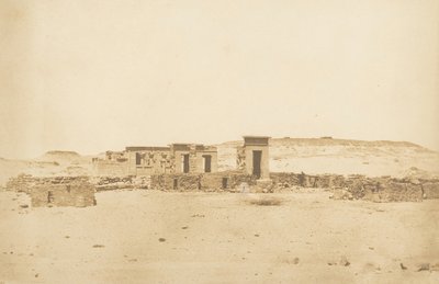 منظر عام للمعبد وقرية Déboude Parembole ، ١٠ أبريل ١٨٥٠. بواسطة ماكسيم دو كامب