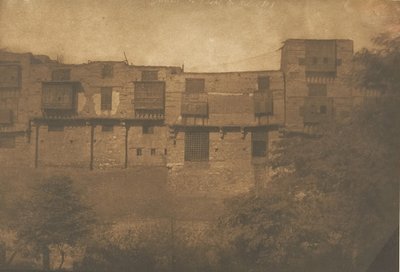 منظر مأخوذ من حديقة Jardin du Quartier Franc في القاهرة ، ديسمبر ١٨٤٩ - يناير ١٨٥٠. بواسطة ماكسيم دو كامب