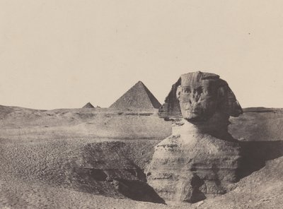 وسط مصر ، أبو الهول ، ديسمبر ١٨٤٩ ، طبع ١٨٥٢. بواسطة ماكسيم دو كامب