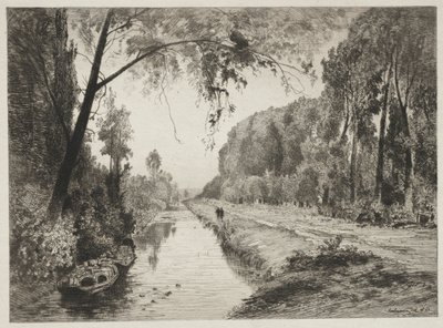 القناة في Pont Sainte-Maxence ، ج. 1878. بواسطة مكسيم لالان
