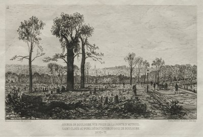 ذكريات فنية عن حصار باريس: شارع بولون ، Vue مأخوذ من Porte DAuteuil ... ، 1879 بواسطة مكسيم لالان
