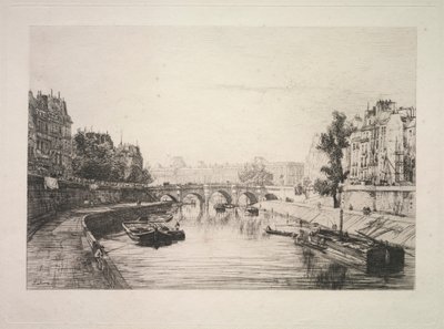 منظر من جسر القديس ميشيل ، 1865. بواسطة مكسيم لالان