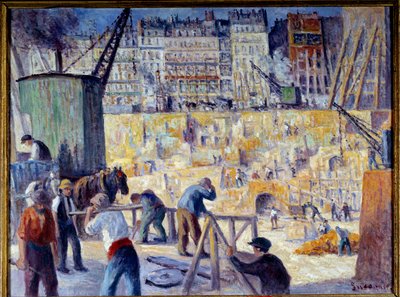 موقع بناء في باريس عام 1912 لوحة رسمها ماكسيميليان لوس (1858-1941) 1912 قاتمة 0.6x0.81 م روان ، متحف الفنون الجميلة بواسطة ماكسيميلين لوس