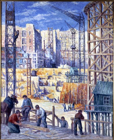 موقع بناء في باريس ، Quai de Passy ، 1907. بواسطة ماكسيميلين لوس