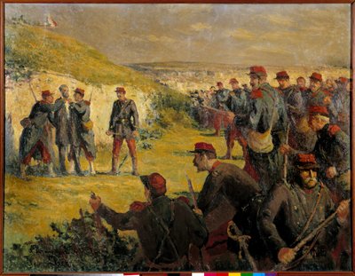 كومونة باريس: "" موت يوجين فارلين (1839-1871) برصاص فرساي في 28/05/1871 "لوحة ماكسيميليان لوس (1858-1941) باريس القرن التاسع عشر. نقابة عمال غرفة الفنون بواسطة ماكسيميلين لوس