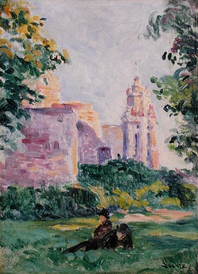 يستريح في العشب ، 1897 (زيت على اللوح) بواسطة ماكسيميلين لوس