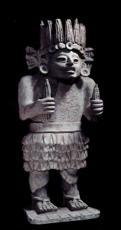 حضارة ما قبل الكولومبية: تمثال للمايا يمثل إله الخادمات. باريس ، Musee de l'Homme بواسطة المايا المايا