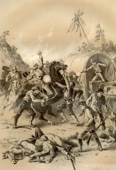 مرافقة ذهبية هاجمها بوشرانجرز ، أستراليا ، 1879 بواسطة ماكفارلين وإرسكين