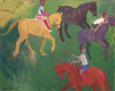 أربعة خيول، 2018 (زيت على قماش) بواسطة ميغان ويليامسون