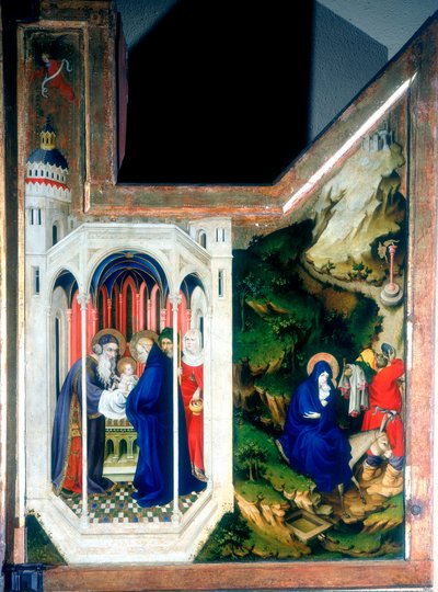 العرض التقديمي في المعبد والرحلات إلى مصر ، 1394-1399 بواسطة Melchior Broederlam