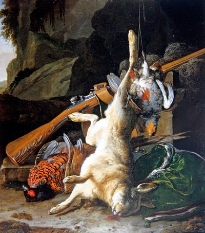 لعبة لا تزال حياة ميتة (زيت على قماش) بواسطة Melchior de Hondecoeter