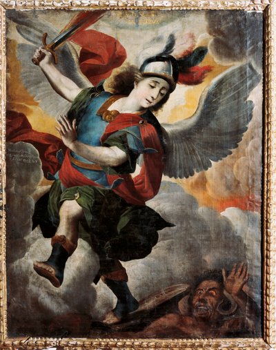 لوحة "رئيس الملائكة ميخائيل" لملكور بيريز دي هولغوين (1665-1724) بواسطة ميلكور بيريز دي هولغوين
