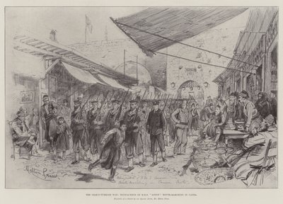 الحرب اليونانية التركية ، السترات الزرقاء لطائرة HMS Anson Route - Marching in Canea بواسطة ميلتون بريور