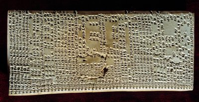 Oriental antiquite: medical tablet engraved with cuneiform writing drawn up after a liver examination for presages. Period Seleucide and Parthe (around 300 BC -200 AD). From Mesopotamia. Paris, Louvre Museum بواسطة بلاد ما بين النهرين