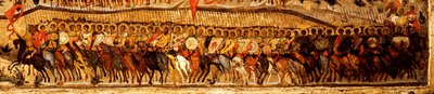 المبارك أن يكون مضيف ملك السماء التفاصيل: مجموعة المحاربين الأدنى التي أجرىها ألكسندر نيفسكي وسانت جورج ، 1550s بواسطة متروبوليتان موسكو أثناسيوس