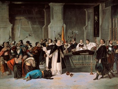 جنازة أتاهوالبا ، أغسطس 1533 ، حوالي 1869 (زيت على قماش) بواسطة المدرسة المكسيكية