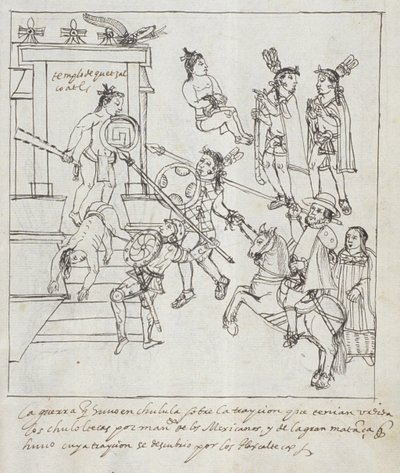 Ms Hunter 242 f.256r Evangelical Battle من هيستوريا دي تلاكسكالا بقلم دييغو مونوز كاماراجو بواسطة المدرسة المكسيكية