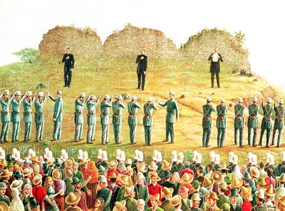 إعدام ماكسيميليان الأول (1832-67) (زيت على قماش) بواسطة المدرسة المكسيكية