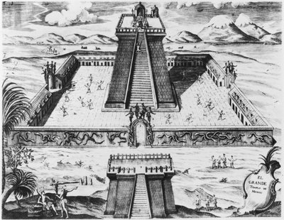 عمدة تمبلو في تينوختيتلان ، من "هيستوريا دي نويفا إسبانا" ، 1770 بواسطة المدرسة المكسيكية