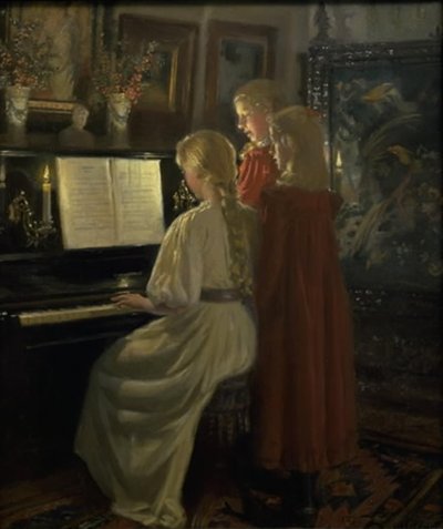 أطفال يغنون بواسطة Michael Ancher