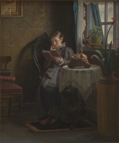 زوجة الفنانة تقرأ بواسطة Michael Ancher