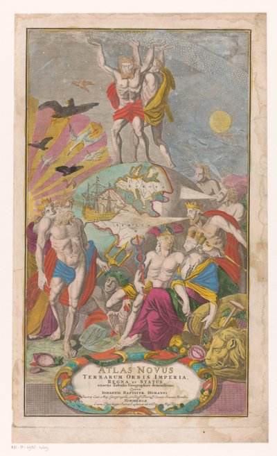 أطلس إن هرقل يسحب صفحاته إلى العنوان: Johann Baptista Homann، Atlas Novus Terrarum Orbis Imperia، Regna et Status Exacte Tabulis Geographic Demonstrating، 1729 بواسطة كايزرليخوف