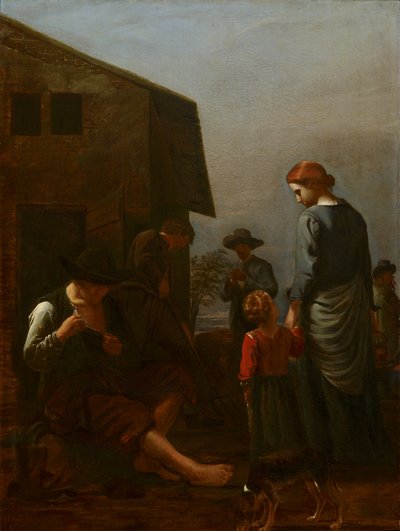عائلة فلاحية مع رجل يزيل البراغيث من نفسه ، 1656-606 بواسطة مايكل سويتز