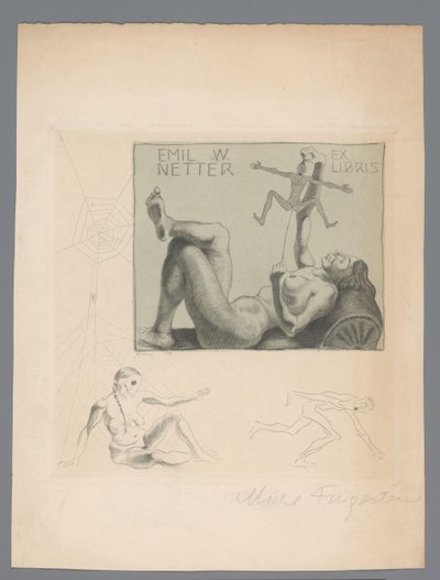 السابق libris van Emil W. Netter بواسطة ميشيل فينجستين (توقيع الفنان)