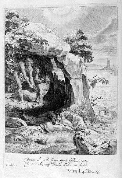 أريستوس يجبر Proteus للكشف عن أوراكله ، 1655. بواسطة ميشيل دي مارول