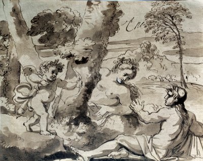 حب راعي وحورية. رسم ميشيل كورنيل (1642-1708) بواسطة ميشيل دي تابيستريس كورنيلي