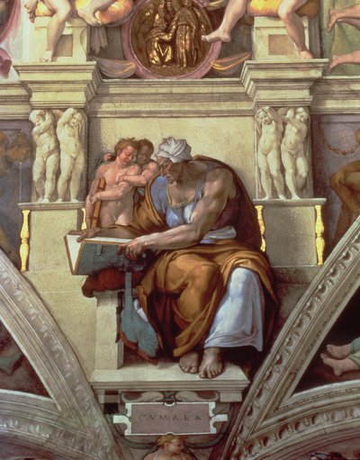 سقف كنيسة سيستين: Cumaean Sibyl بواسطة مايكل أنجلو بوناروتي