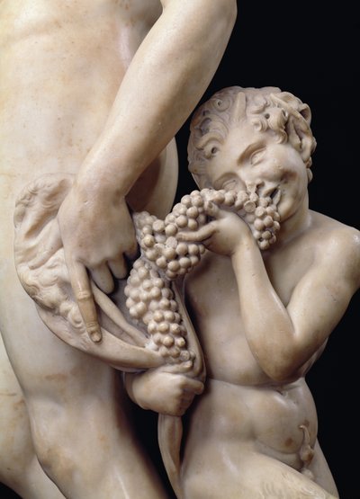 السكر في باخوس ، تفاصيل الساتر ، 1496-1497 تفاصيل الرخام 52672 بواسطة Michelangelo Buonarroti