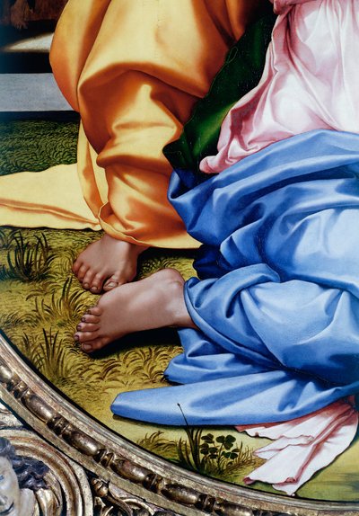 The Holy Family or Tondo Doni, detail of the feet بواسطة مايكل أنجلو بوناروتي