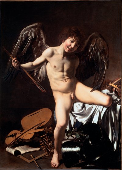 Amor vincit omnia (called Victorious Cupid or Love Triumphant or Earthly Love) (Painting بواسطة مايكل أنجلو ميريسي دا كارافاجيو