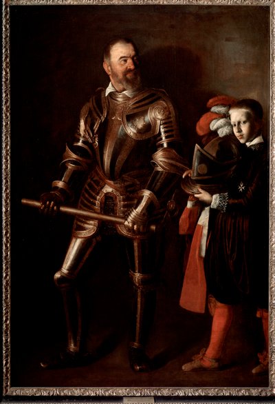 Portrait of Alof de Wignacourt, Grand Master of the Order of Malta and his page (Painting بواسطة مايكل أنجلو ميريسي دا كارافاجيو