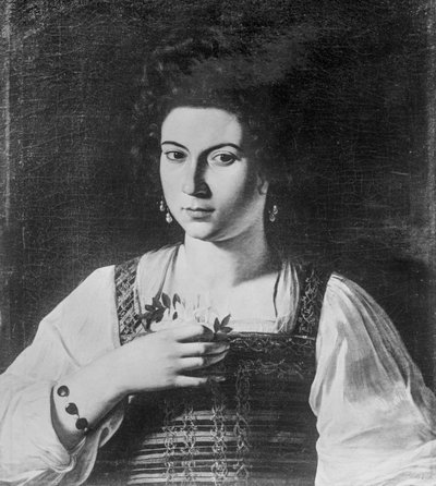 صورة لمحظية (تُعرف أيضًا باسم صورة فيليد) (عمل فني مدمر) ، حوالي 1590 (زيت على قماش) بواسطة مايكل أنجلو ميريسي دا كارافاجيو