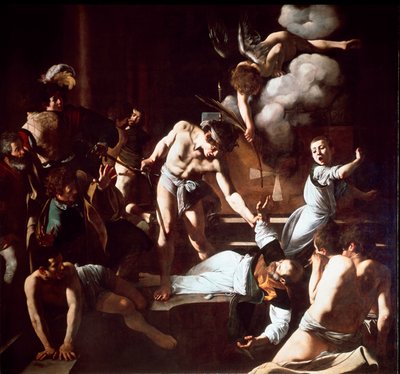 The Martyrdom of St. Mathieu Painting by Michelangelo Merisi da Caravaggio called The Caravaggio (1571-1610) 1600 Sun. 323 x 343 cm Chapel Contarelli, San Luigi dei Francesi (Church of St. Louis of the French), Rome بواسطة مايكل أنجلو ميريسي دا كارافاجيو