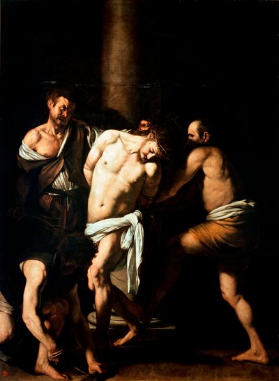 جلد المسيح لوحة لمايكل أنجلو ميريسي تسمى كارافاجيو أو كارافاجيو (1571-1610) 1607-1610 الشمس. 2.86x2.13 م نابولي ، المتحف الوطني لكابوديمونتي بواسطة مايكل أنجلو ميريسي دا كارافاجيو