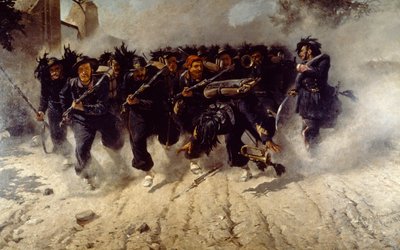 Bersaglieri Charge at Porta Pia, by Michele Cammarano (1835-1920), oil on canvas, 290x472 cm بواسطة ميشيل كامارانو