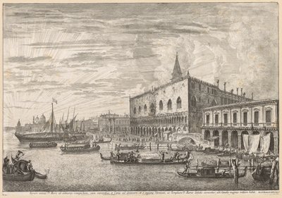 مناظر للبندقية: The Molo and SM Della Salute، 1741. بواسطة ميشيل ماريشي