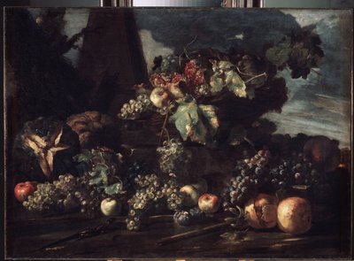 "الحياة الساكنة مع العنب" لوحة رسمها مايكل أنجلو بيس دا كامبيدوجليو (1610-1670) 1650-1660 ديم. 98x134 سم متحف هيرميتاج ، سانت بطرسبرغ بواسطة ميشيل بيس ديل كامبيدوجليو