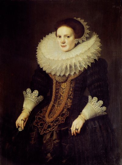 صورة لامرأة هولندية لوحة لميشيل فان ميرفيلد (1567-1641) بواسطة ميشيل جانز. فان ميريفيلد