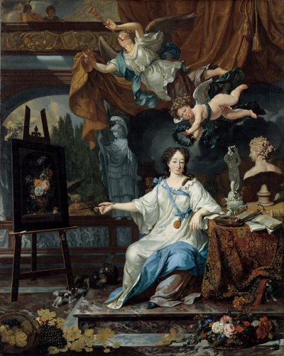 صورة مجردة لفنانة في الاستوديو الخاص بها ، c.1675-1685 بواسطة ميشيل فان موسشر